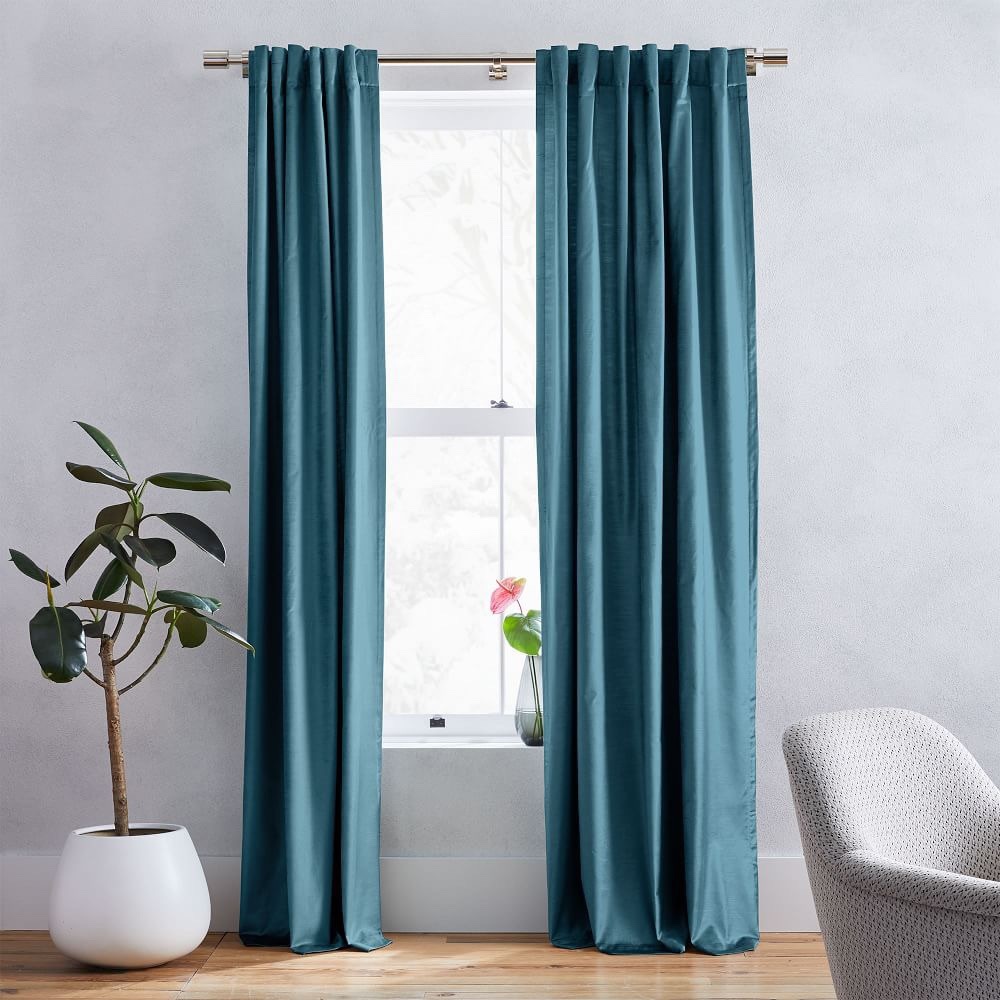 West Elm | Cotton Velvet Curtains—Ocean (4 panels)